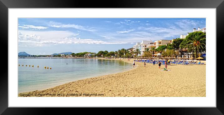 Puerto Pollensa Beach Mallorca  Framed Mounted Print by Peter F Hunt