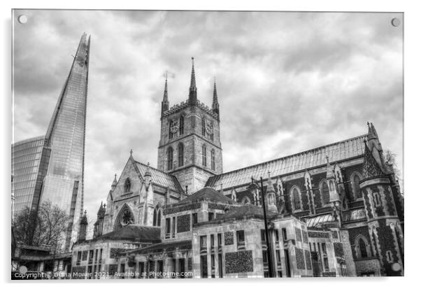 Southwark Cathedral and The Shard London Acrylic by Diana Mower