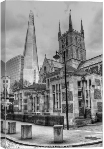 Southwark Cathedral and Shard London Canvas Print by Diana Mower