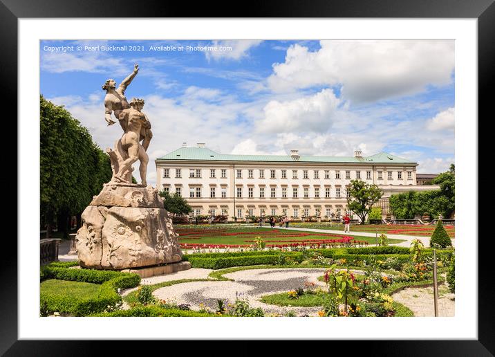 Mirabell Palace Gardens Statue Salzburg Austria Framed Mounted Print by Pearl Bucknall