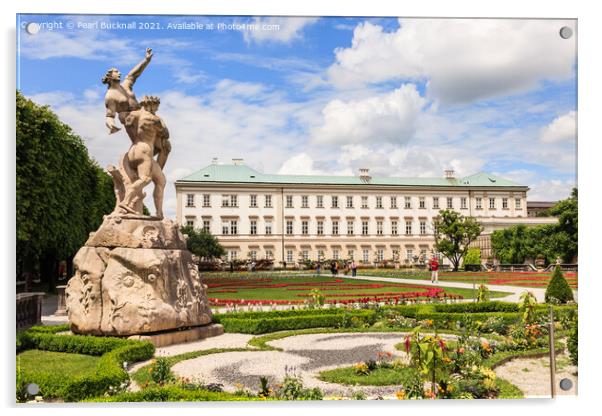 Mirabell Palace Gardens Statue Salzburg Austria Acrylic by Pearl Bucknall