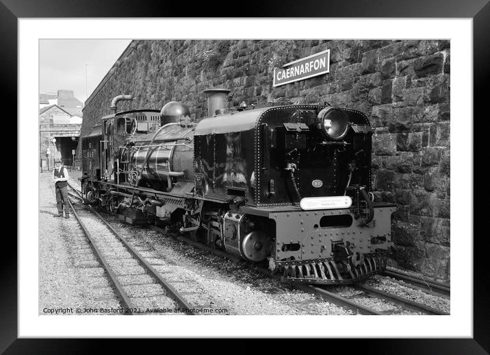 welsh highland railway Framed Mounted Print by John Basford