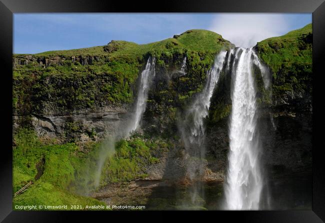 Seljalandsfoss waterfall in Iceland Framed Print by Lensw0rld 