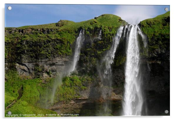 Seljalandsfoss waterfall in Iceland Acrylic by Lensw0rld 