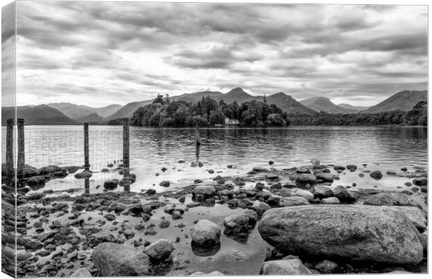 Derwentwater at Low Tide Canvas Print by Roger Green