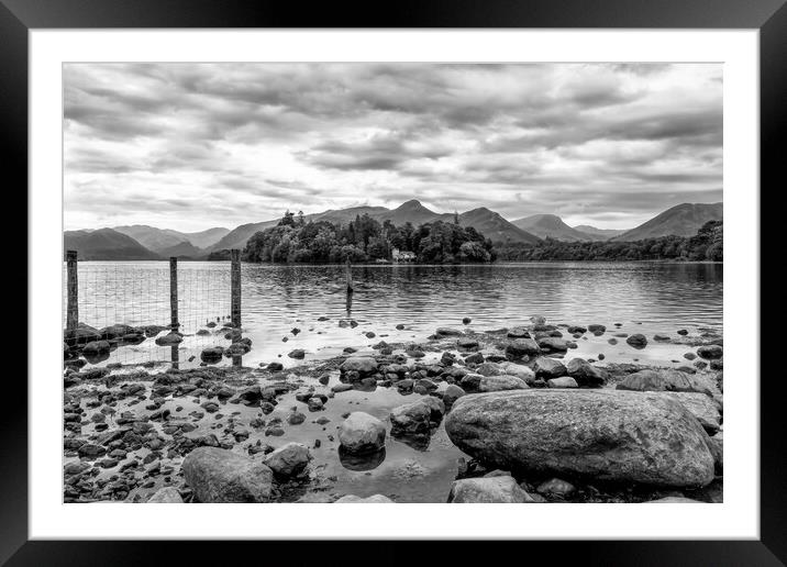 Derwentwater at Low Tide Framed Mounted Print by Roger Green