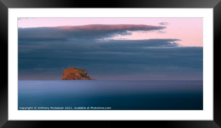 Bass Rock Sunset  Framed Mounted Print by Anthony McGeever