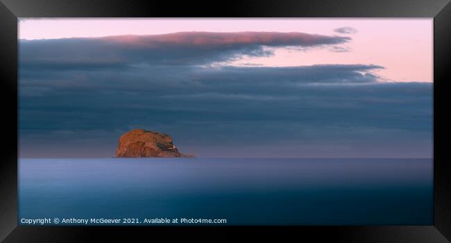 Bass Rock Sunset  Framed Print by Anthony McGeever
