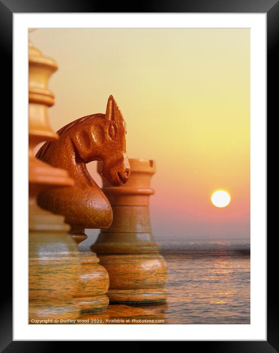 Sunset Chess Battle Framed Mounted Print by Dudley Wood