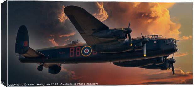Digital Art Lancaster Bomber Canvas Print by Kevin Maughan