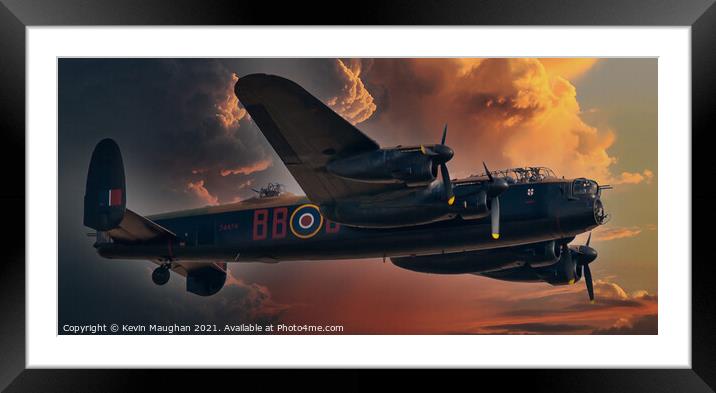 Digital Art Lancaster Bomber Framed Mounted Print by Kevin Maughan