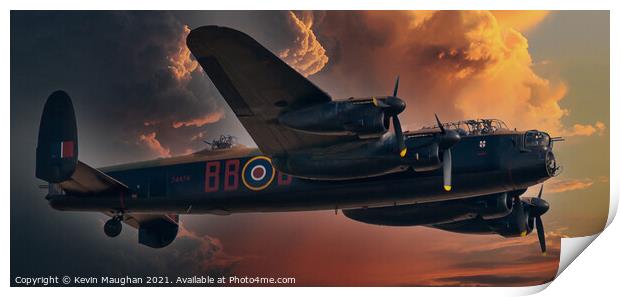 Digital Art Lancaster Bomber Print by Kevin Maughan