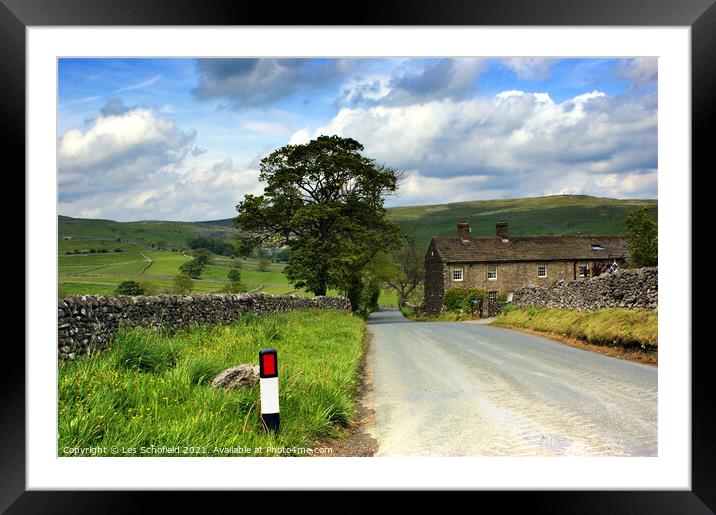 The Road To Malham Yorkshire  Framed Mounted Print by Les Schofield