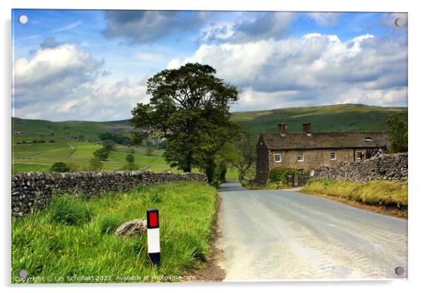 The Road To Malham Yorkshire  Acrylic by Les Schofield
