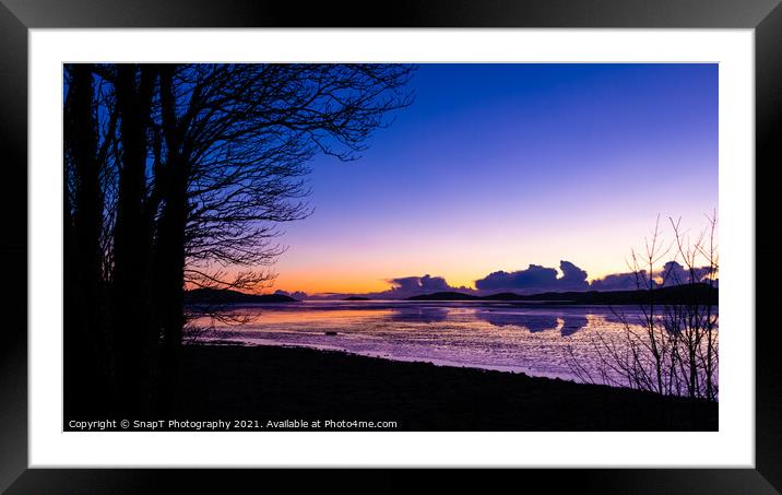 A stunning winter sunset reflecting over kirkcudbright Bay, Scotland Framed Mounted Print by SnapT Photography