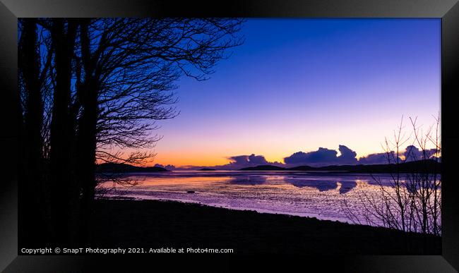 A stunning winter sunset reflecting over kirkcudbright Bay, Scotland Framed Print by SnapT Photography