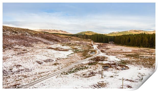 Snow covered Cairnsmore of Fleet at the Big Water of Fleet Railway Viaduct Print by SnapT Photography