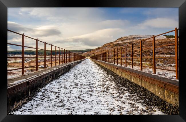 A snow covered old railway viaduct at the Big Water of Fleet at the Cairnsmore Framed Print by SnapT Photography
