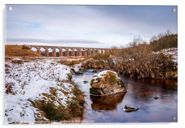 Long exposure of the Big Water of Fleet and railway viaduct in the winter Acrylic by SnapT Photography