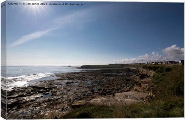 Summer at Collywell Bay Canvas Print by Jim Jones