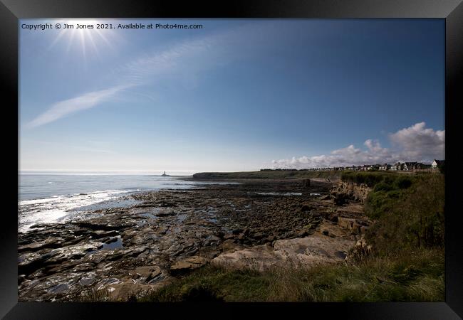 Summer at Collywell Bay Framed Print by Jim Jones