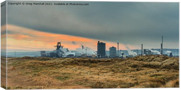 Redcar Steelworks. At Dusk. Industrial Heritage Canvas Print by Greg Marshall