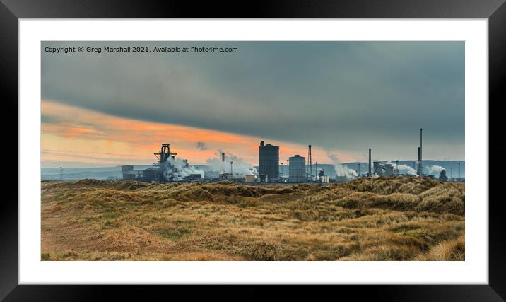 Redcar Steelworks. At Dusk. Industrial Heritage Framed Mounted Print by Greg Marshall