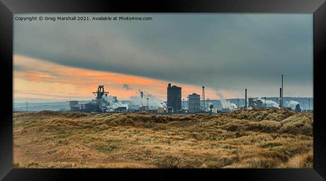 Redcar Steelworks. At Dusk. Industrial Heritage Framed Print by Greg Marshall