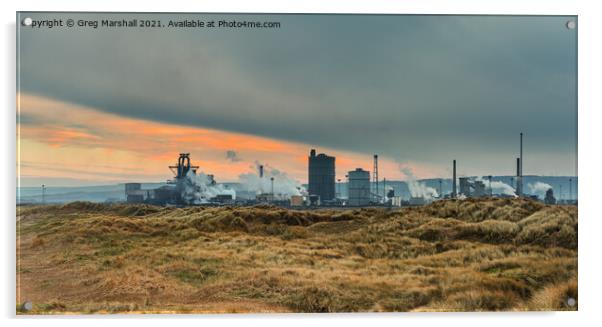 Redcar Steelworks. At Dusk. Industrial Heritage Acrylic by Greg Marshall
