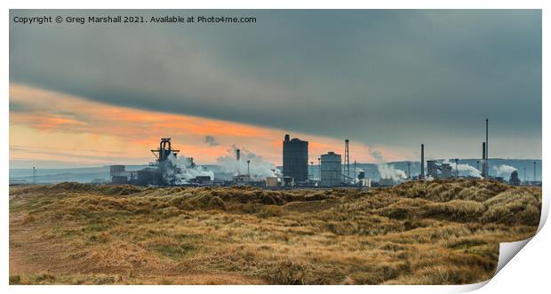 Redcar Steelworks. At Dusk. Industrial Heritage Print by Greg Marshall