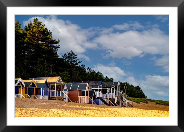 Beach huts on the Norfolk Coast Framed Mounted Print by Robbie Spencer