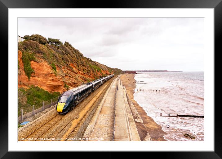 Dawlish Sea Wall Express  Framed Mounted Print by Rob Hawkins