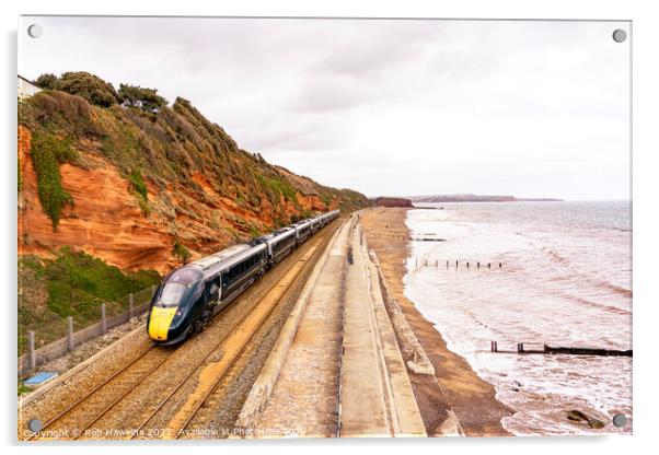 Dawlish Sea Wall Express  Acrylic by Rob Hawkins