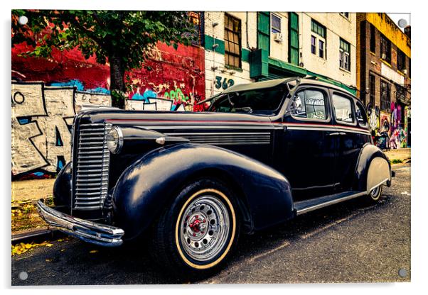 1938 Vintage Buick In Bushwick, Brooklyn Acrylic by Chris Lord