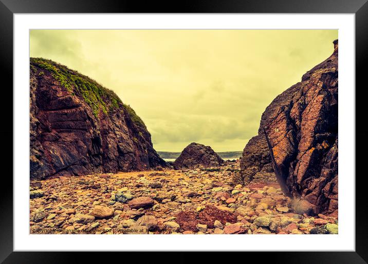 Caught Between A Rock And A Hard Place Framed Mounted Print by daniella dargenio