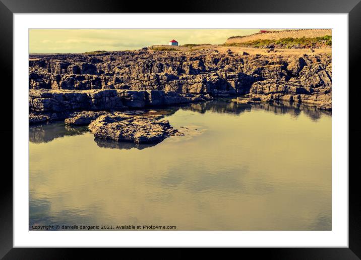 Porthcawl Rock Pools Framed Mounted Print by daniella dargenio