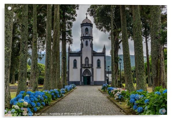 Church of St. Nicolau Sete Cidades Acrylic by Margaret Ryan