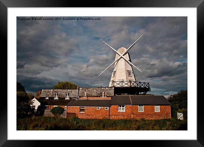 The Rye Windmill, East Sussex. 2 Framed Mounted Print by Dawn O'Connor