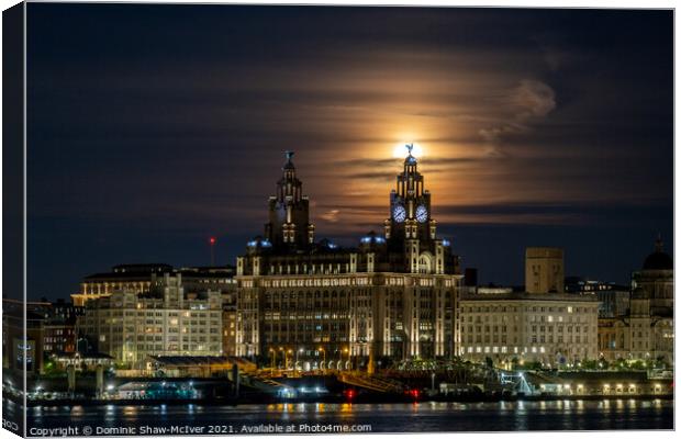 Liverpool Moonrise Canvas Print by Dominic Shaw-McIver