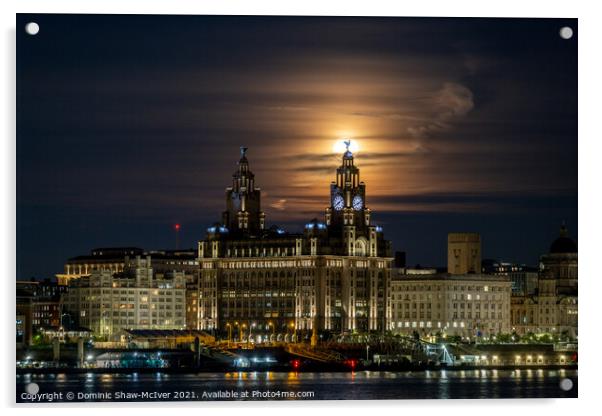 Liverpool Moonrise Acrylic by Dominic Shaw-McIver