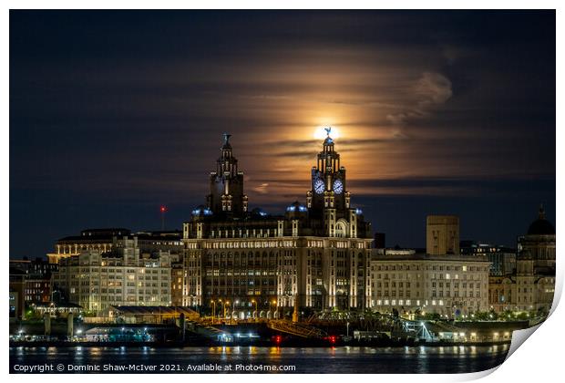 Liverpool Moonrise Print by Dominic Shaw-McIver