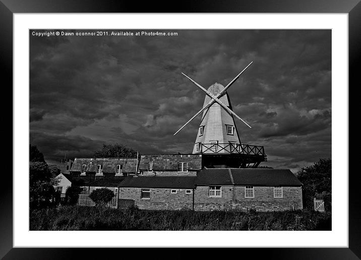 The Rye Windmill, East Sussex. 1 Framed Mounted Print by Dawn O'Connor