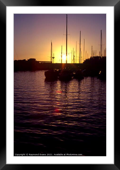 Sunset sailing boats  Framed Mounted Print by Raymond Evans