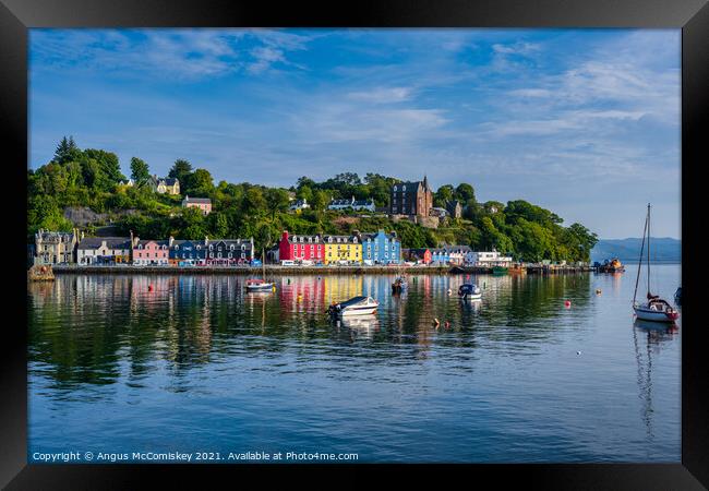 Tobermory reflections, Isle of Mull Framed Print by Angus McComiskey