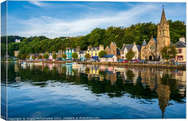 Main Street Tobermory at first light Canvas Print by Angus McComiskey