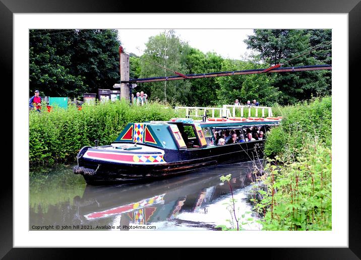 Narrow boat Canal Cruise. Framed Mounted Print by john hill