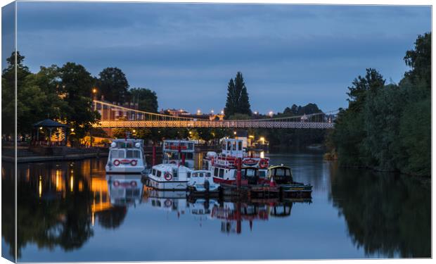 Boats moored on the River Dee Canvas Print by Jason Wells
