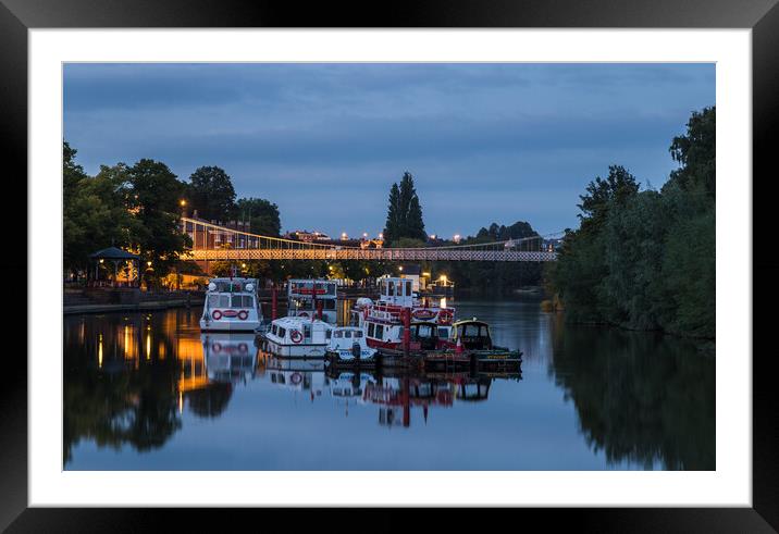 Boats moored on the River Dee Framed Mounted Print by Jason Wells
