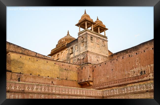 Amber Fort or Amer Fort is a fort located in Amber, Rajasthan, I Framed Print by Lucas D'Souza
