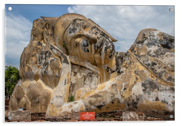 Wat Lokayasutharam in Ayutthaya Thailand Southeast Asia	 Acrylic by Wilfried Strang